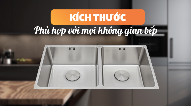 Kích thước chậu rửa chén Malloca MS 6081